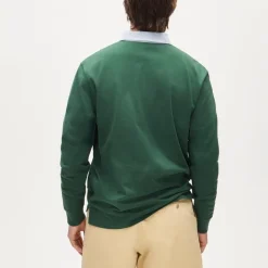 Rugby shirt with striped oxford collar