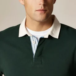 Rugby shirt with striped placket