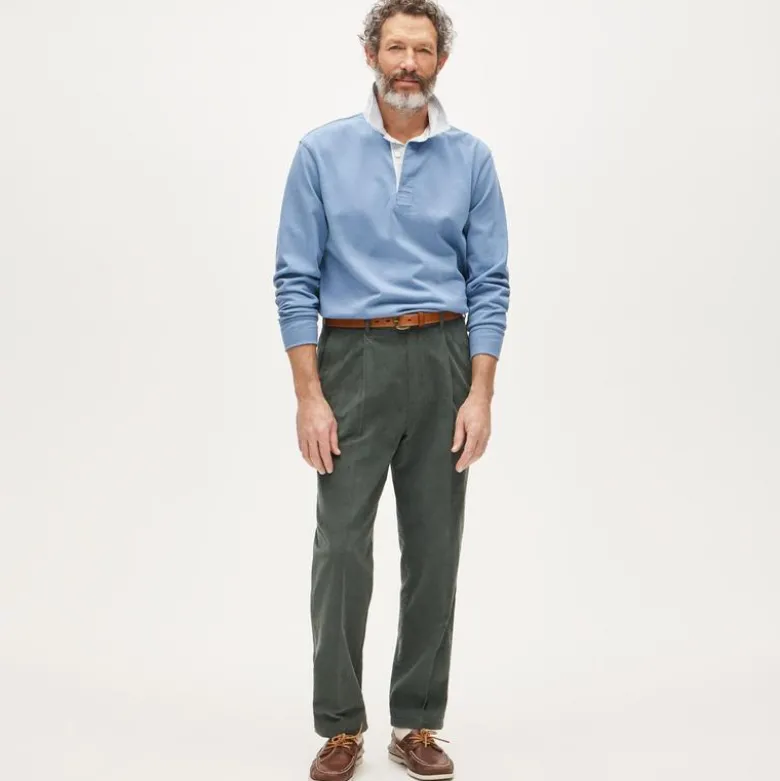 Rugby shirt with striped oxford collar