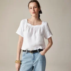Sailor squareneck top in linen