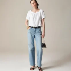Sailor squareneck top in linen