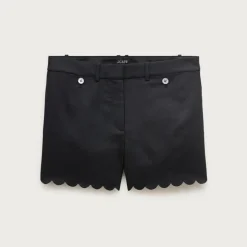 Scalloped suit short in Gramercy linen blend