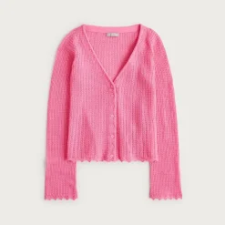 Scallop-trim cardigan top