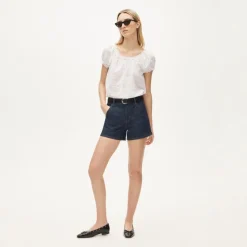 Scallop-trim eyelet top
