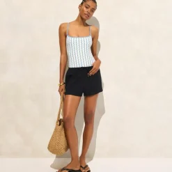 Scoopback one-piece swimsuit in floral-stripe print