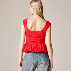 Scoopneck bubble-hem tank top