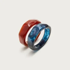 Sculptural cuff bracelets set-of-two