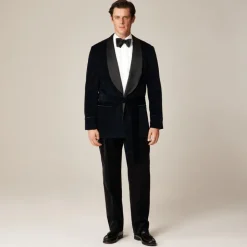 Shawl-collar lounge jacket in Italian corduroy