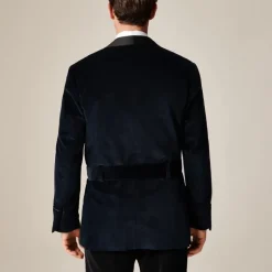 Shawl-collar lounge jacket in Italian corduroy