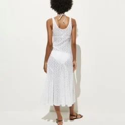Sheer scoopneck lace dress