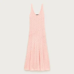Sheer scoopneck lace dress