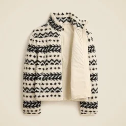 Sherpa fleece zip-up jacket in jacquard