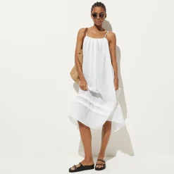 Shift midi dress in textured dot