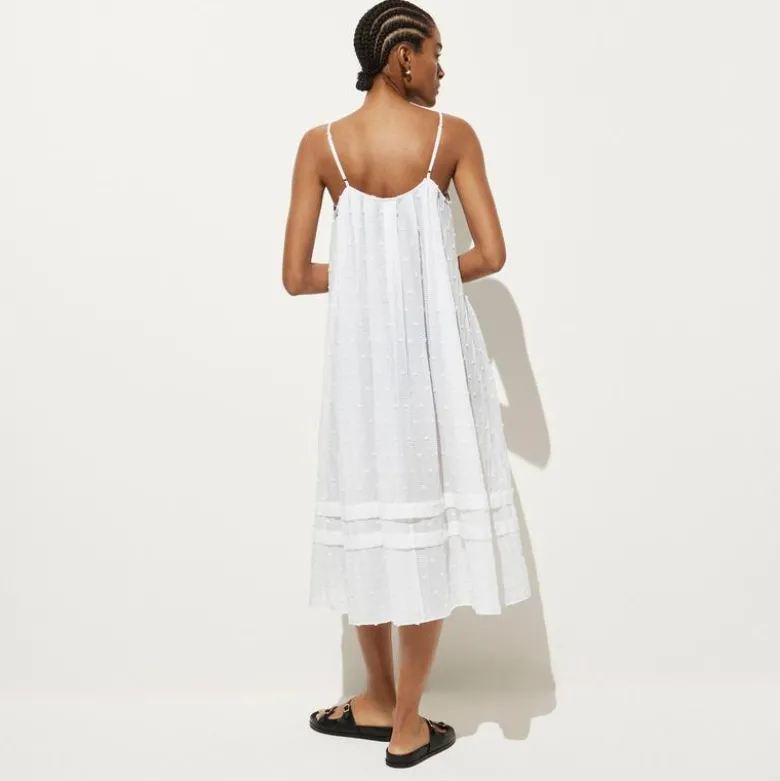 Shift midi dress in textured dot