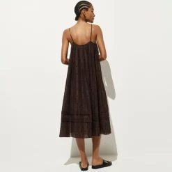 Shift midi dress in textured dot