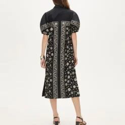 Shirt-dress in bandana-print cotton poplin