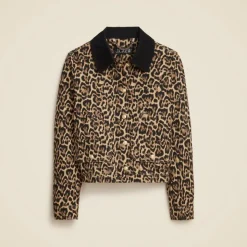 Short Barn Jacket™ in leopard cotton canvas