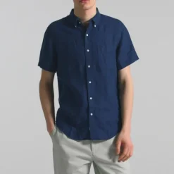 Short-sleeve Baird McNutt Irish linen shirt