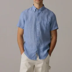 Short-sleeve Baird McNutt Irish linen shirt