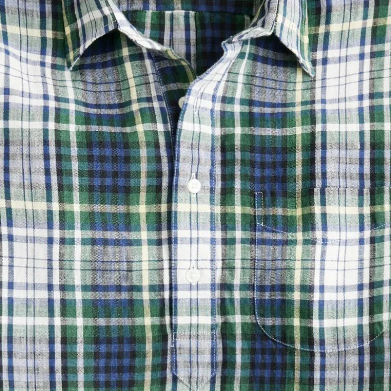 Short-sleeve Baird McNutt Irish linen popover shirt