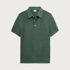 Short-sleeve sweater-polo in Pima cotton