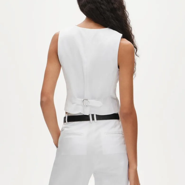 Shrunken V-neck vest top