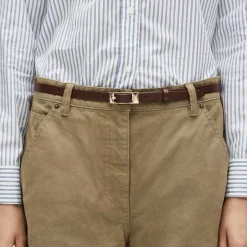 Skinny Italian leather belt