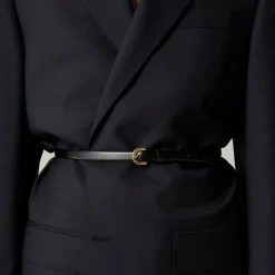 Skinny Italian leather belt