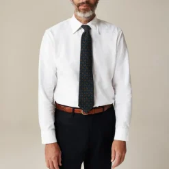 Slim Portuguese cotton oxford dress shirt