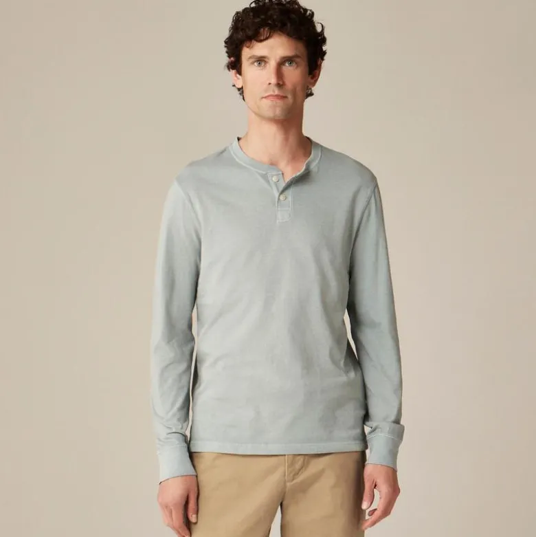Slim vintage-wash cotton henley