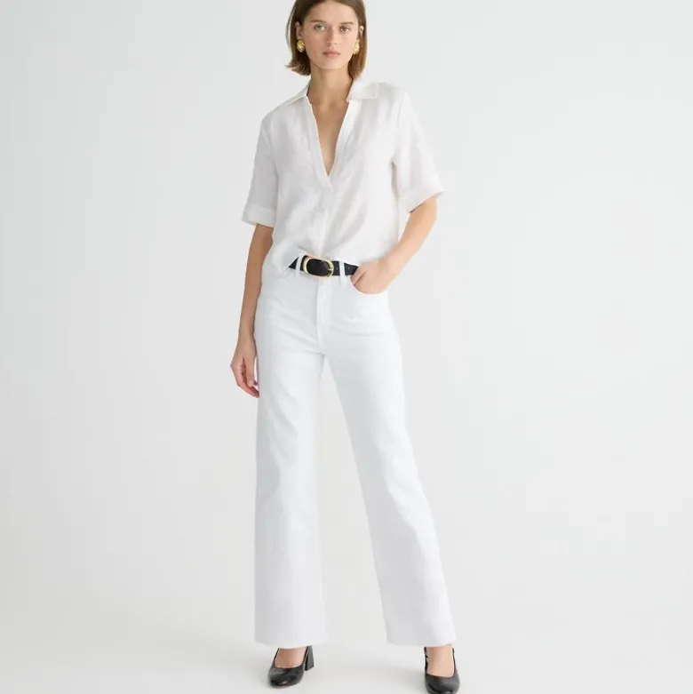 Slim wide-leg jean in white wash