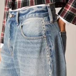 Slouchy jean with embellished side stripe