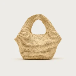 Small handknotted straw tote