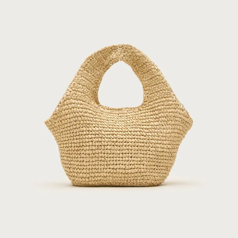 Small handknotted straw tote