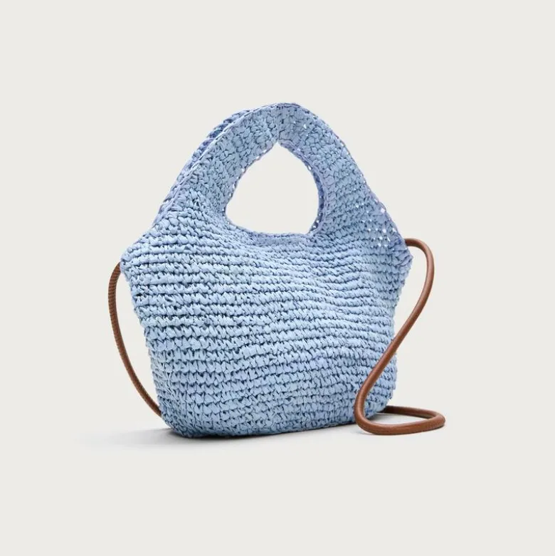 Small handknotted straw tote