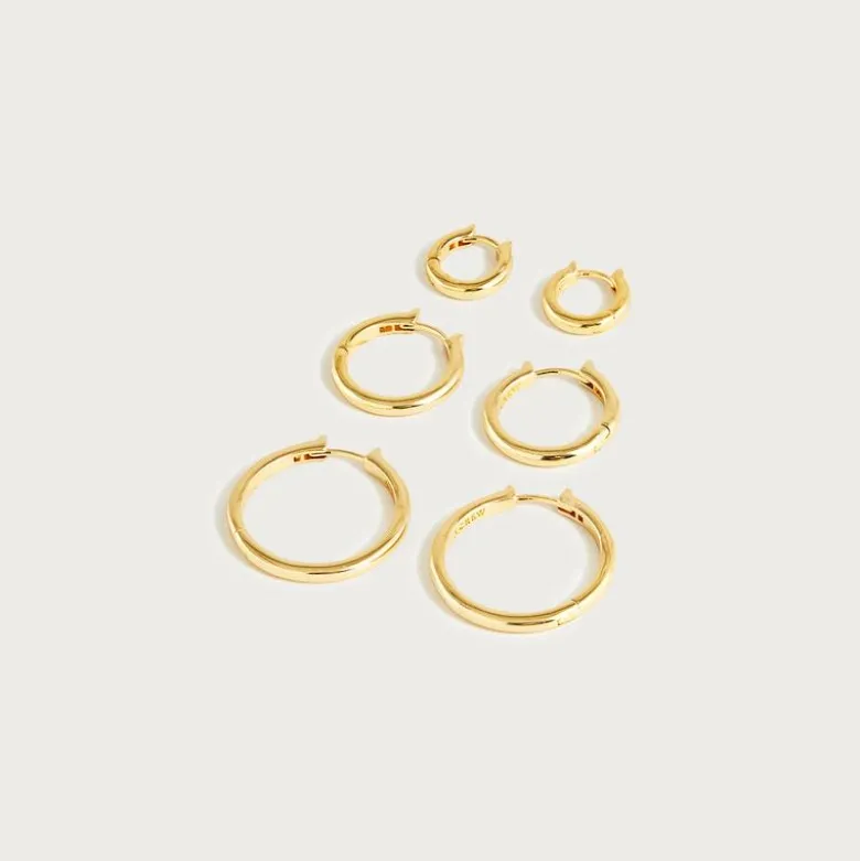 Small hoop earrings set-of-three