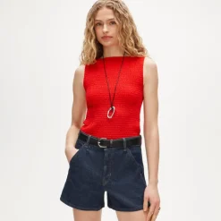 Smocked shell tank top