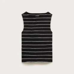 Smocked shell tank top in stripe