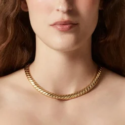 Snake chain collar necklace