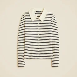 Soft rib cardigan top in stripe