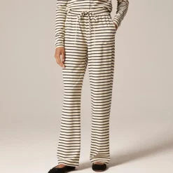 Soft rib wide-leg pant in stripe