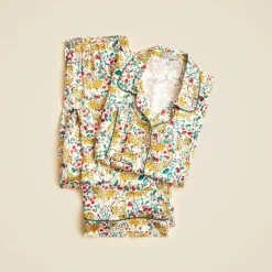 Soft-shine pajama pant set in holiday jungle print