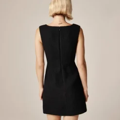 Sophia dress with velvet bows in tweed