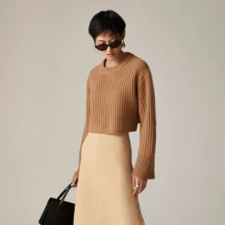 Spring Street cropped ribbed cashmere crewneck sweater