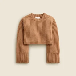 Spring Street cropped ribbed cashmere crewneck sweater