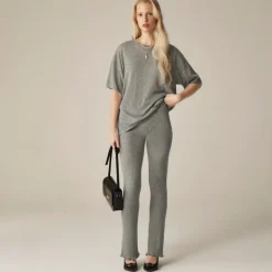 Spring Street ribbed featherweight cashmere flare pant