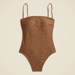 Squareneck one-piece in leopard print