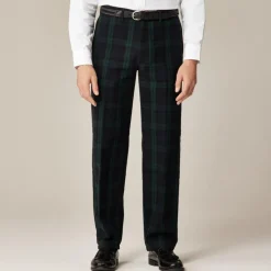 Straight-fit brushed twill trouser in Black Watch tartan