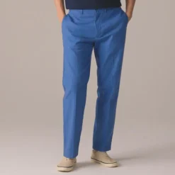 Straight-fit creased stretch cotton-blend twill trouser