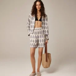 Stratus short in blooming lilac block print